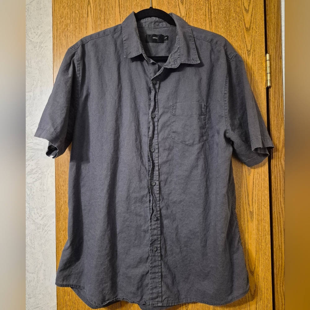 Onia Charcoal Casual Button Down Shirt Large